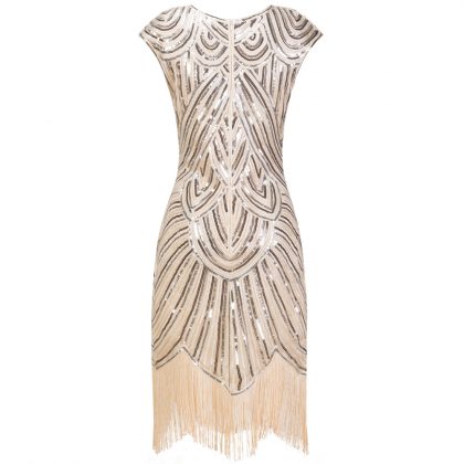 Flapper Gatsby Dresses Fringe Party Midi Dress