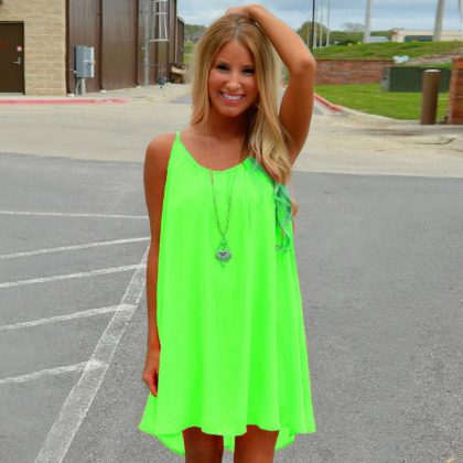 Women Beach Dress Fluorescence Summer Dress