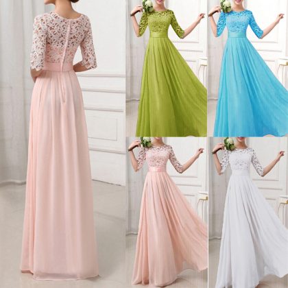 Women Lace Dress Long Gown Party Dresses