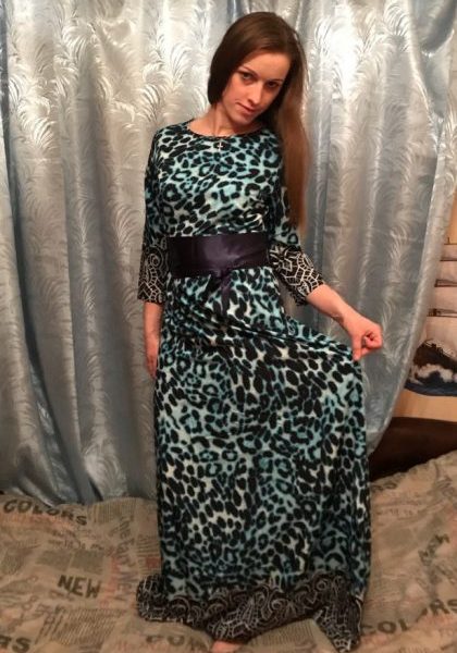 Women long Dress Russian Style Print Dresses