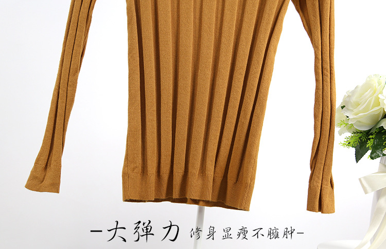 Knitted Turtleneck Sweater Striped Pullover