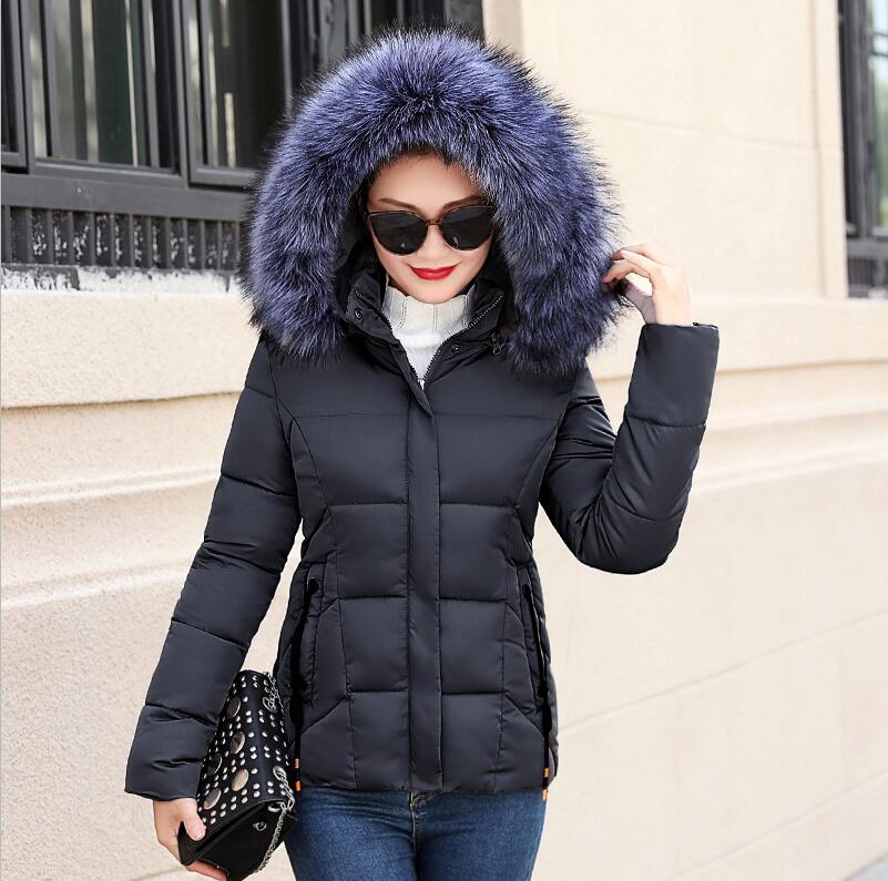Female Down Jacket Large Faux Fur Collar Coat