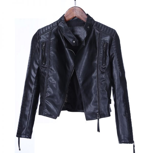 Punk Leather Jacket Soft PU Faux Leather Coats