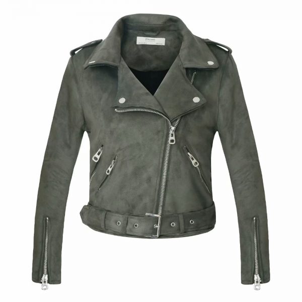 Suede Faux Leather Jackets Motorcycle Coat