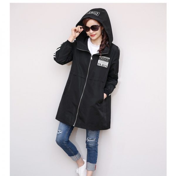 Women’s Leisure Zipper Trench Streetwear Coat