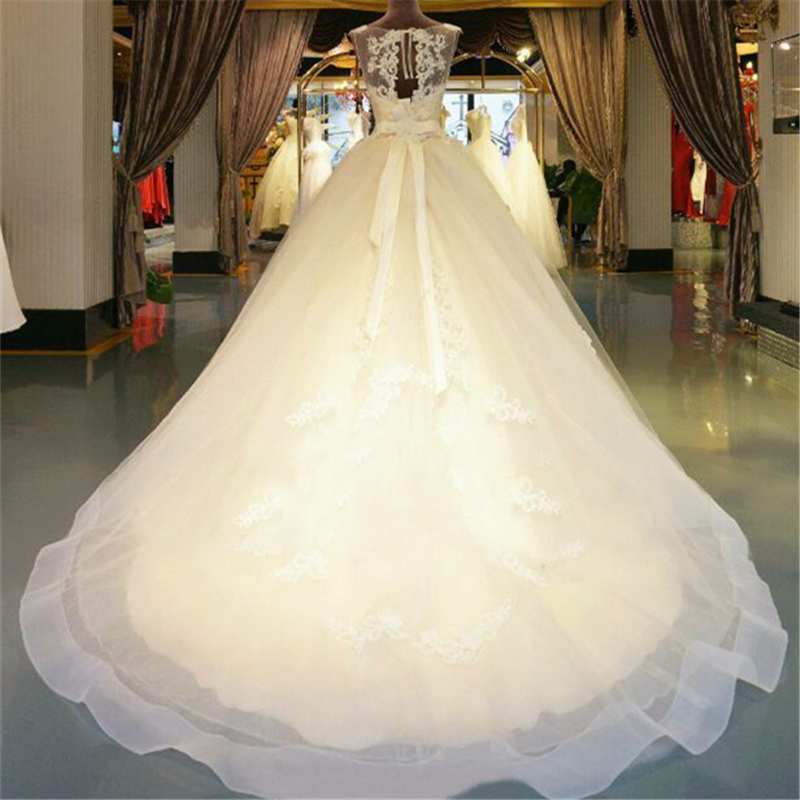 Gown Wedding Dress Chapel Train Beading Bridal Gown