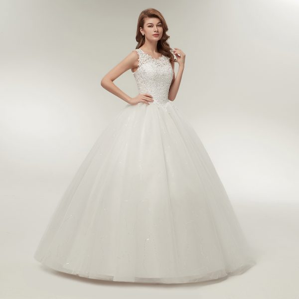 Korean Lace Up Ball Gown Quality Wedding Dresses