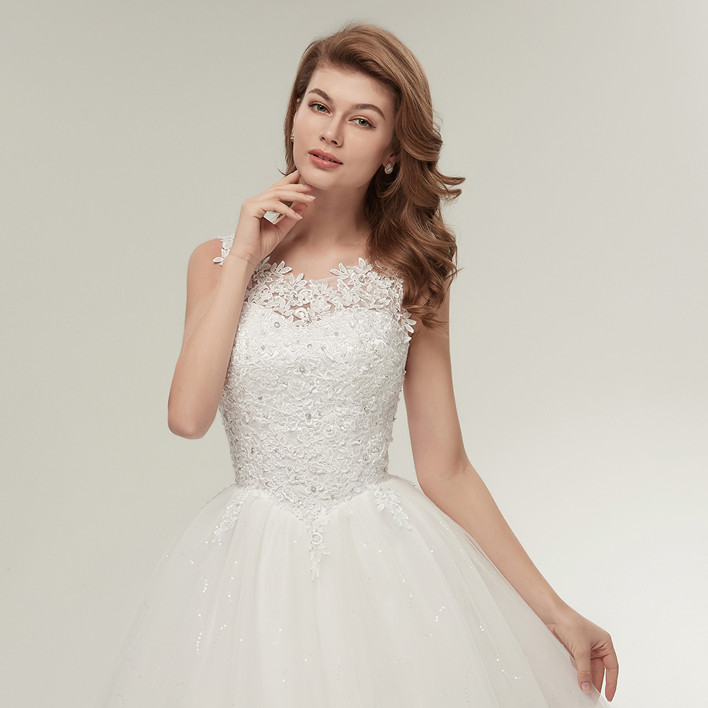 Korean Lace Up Ball Gown Quality Wedding Dresses