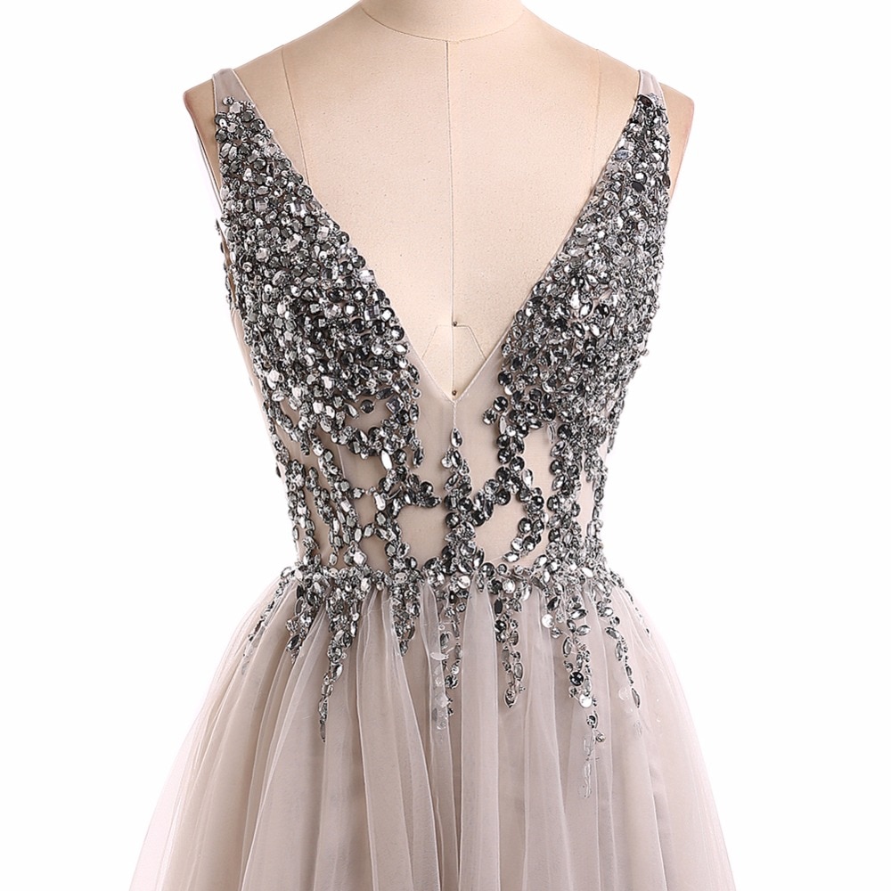 Sparkly Prom Dresses Backless Evening Party Dress